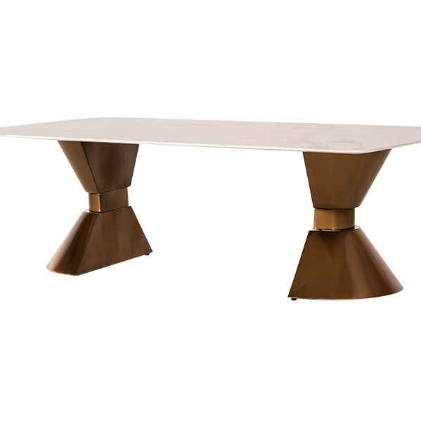 MESA CENTRAL ACERO C-1902 CUBIERTA CERAMICA BLANCA 01PZ