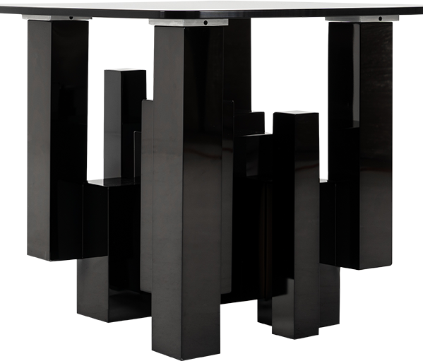 MESA LATERAL C-1633A NEGRO 60X60X56X12 CRISTAL AHUMADO 01PZ