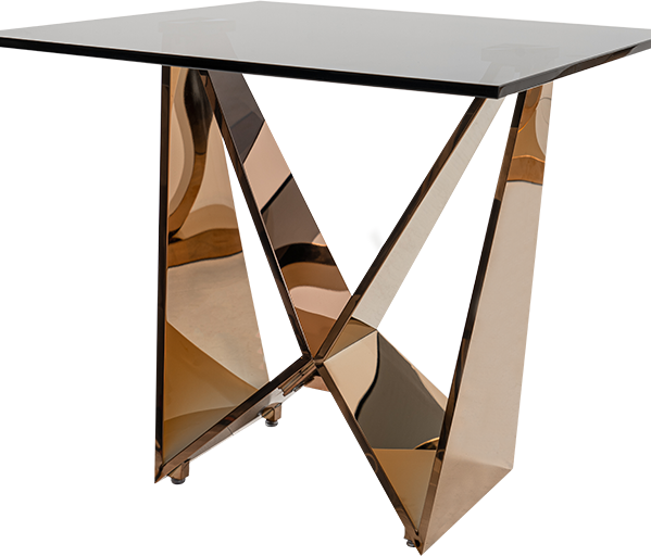 MESA LATERAL C959A COBRE 60X60X50X.12 CRISTAL AHUMADO 01PZ