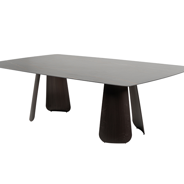 MESA RECT ACERO T-1901 CUBIERTA CERAMICA NEGRA 240X140 01PZ