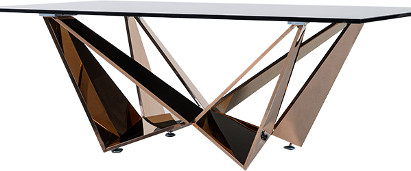 MESA T959 COBRE 240X140X76X.12 CRISTAL AHUMADO 01PZ