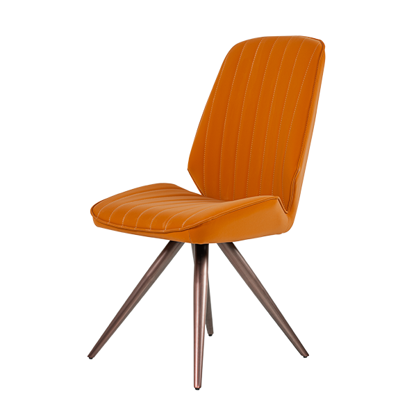 SILLA Y-1901 TAPIZ NARANJA PATA CAFE 01PZ