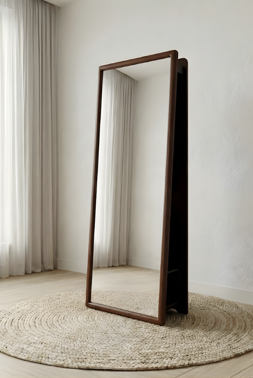 ESPEJO DE PIE APOLO NOGAL