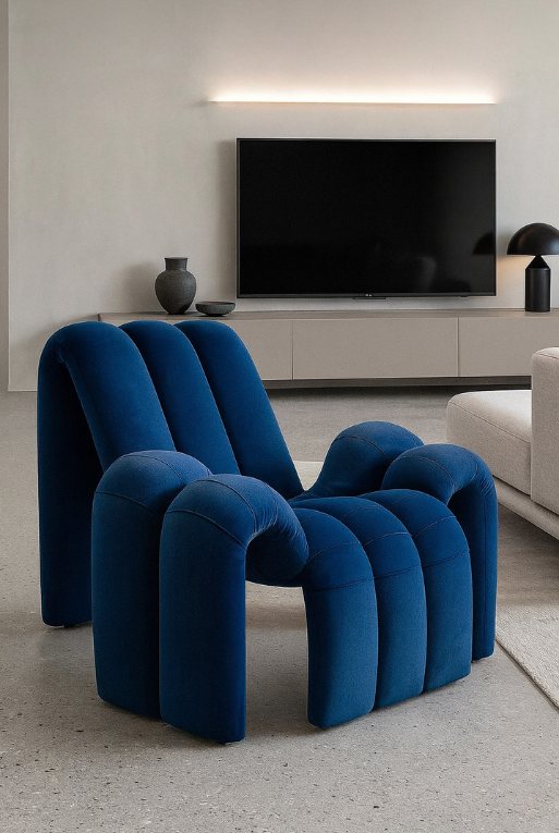 SILLON OCASIONAL YX-328 VELVET AZUL