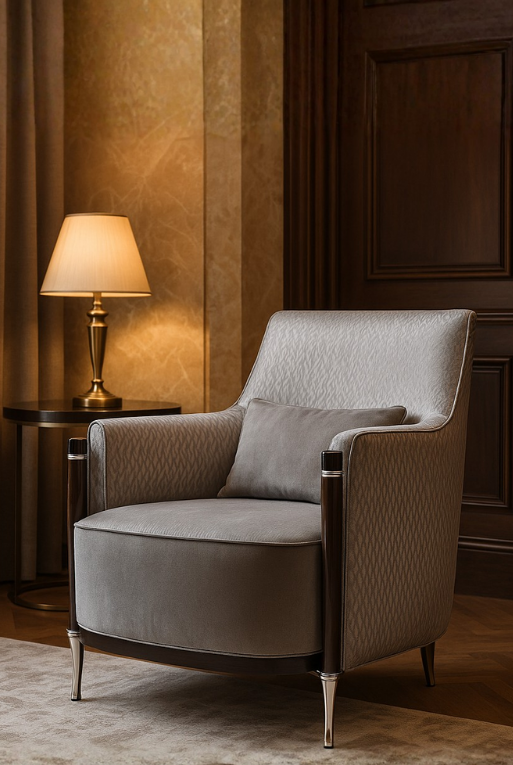 SILLON MINERVA WALNUT GLOSSY FABRIC INCLUSIVE