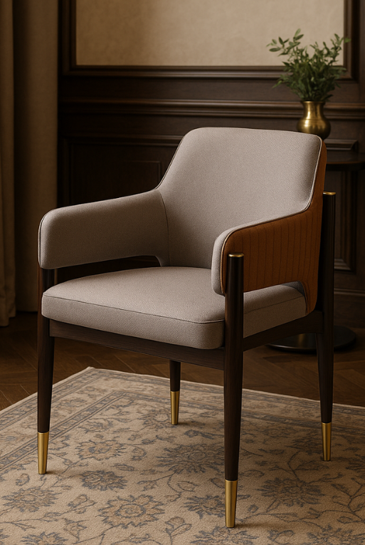 SILLA CLEO EUCALYPTUS GLOSSY GOLD METAL