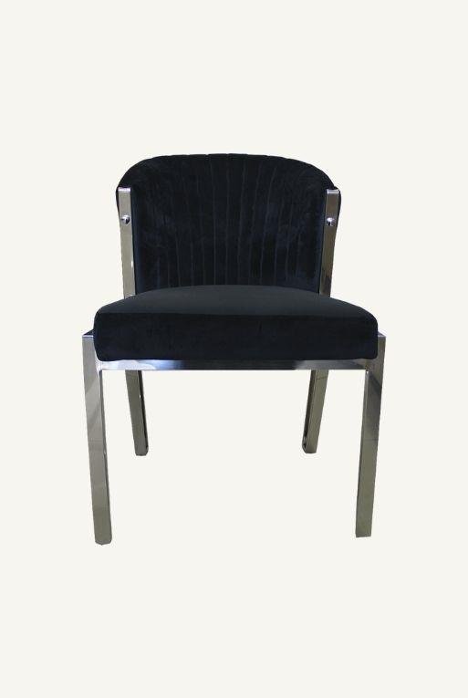 SILLA ABANICO NEGRO/PLATA