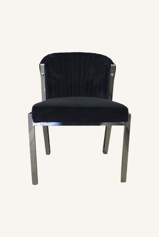 SILLA ABANICO NEGRO/PLATA