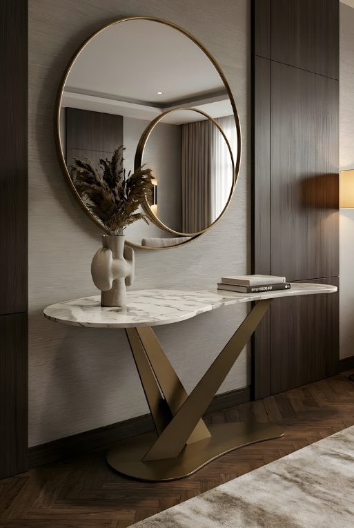 CONSOLA 2122 ORO MATE TIPO MARMOL