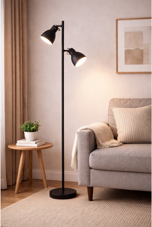 LAMPARA DE PIE METAL NEGRO