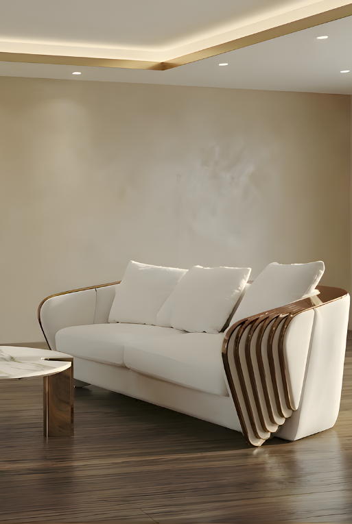 LOVE SEAT 1301-2 ORO ROSA/TELA BLANCA