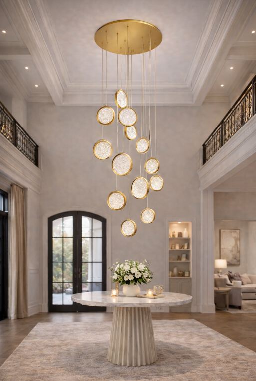 OMG0728-10 CANDIL 10 LED DORADO/ACRILICO