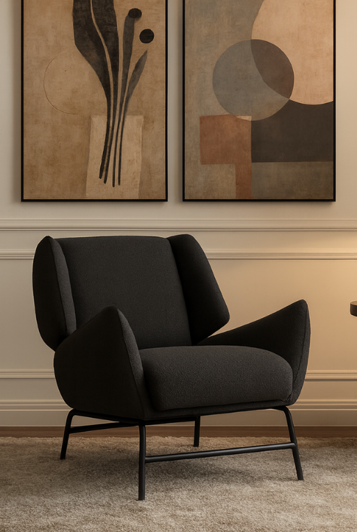 SILLON OCASIONNAL KENCH LAMB NEGRO